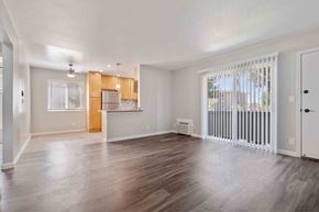 Milpitas apartment for rent - Three-Bedroom Apartments in Milpitas, CA - Spring Valley - Spacious Living Area With Access To Kitchen And Dining Area, Air Conditioning, Access To Patio, And Wood-Style Flooring.