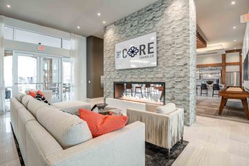Chandler apartment for rent - a living room with a couch and a fireplace