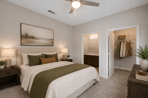 Clarkston apartment for rent - Professionally staged bedroom with walk-in closet at Townes at Clarkston Centre apartments in Clarkston, GA.