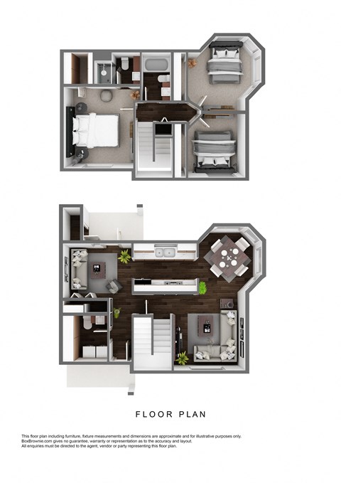 Floor plan for 3 beds, 2.5 baths, 1636 sqft