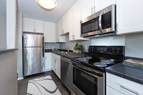 Cottage Grove apartment for rent - Hinton Height_Cottage Grove_MN_a kitchen with stainless steel appliances and white cabinets