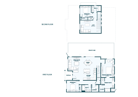 Floor plan for 3 beds, 3 baths, 1786 sqft