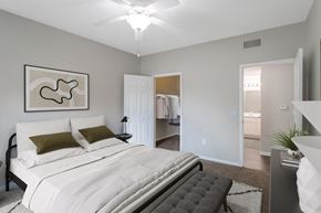 Houston apartment for rent - Bedroom with large walk-in closet at Sagewood at Westchase apartments in Houston, Texas.
