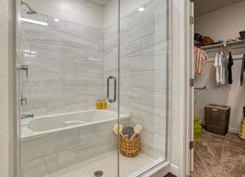Spacious walk-in showers or lavish wet baths*
