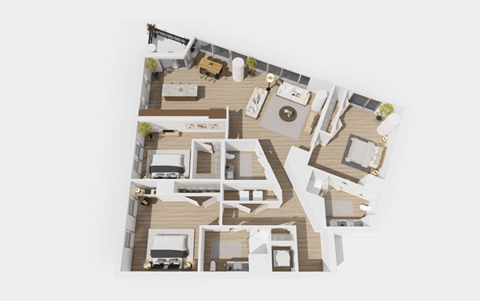 Floor plan for 3 beds, 2.5 baths, 1692 sqft
