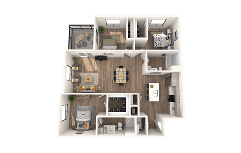 Floor plan for 3 beds, 2 baths, 1400 sqft