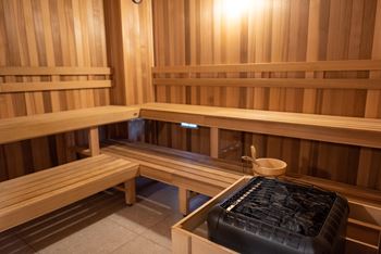 Cedar walled sauna
