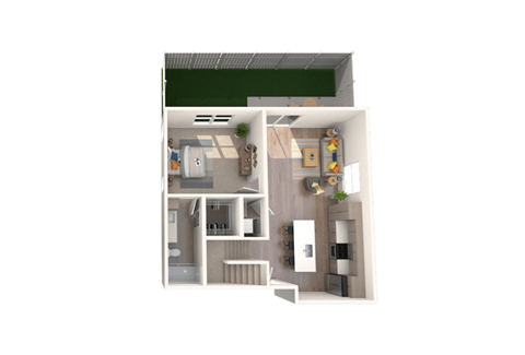 Floor plan for 3 beds, 2 baths, 1303 sqft