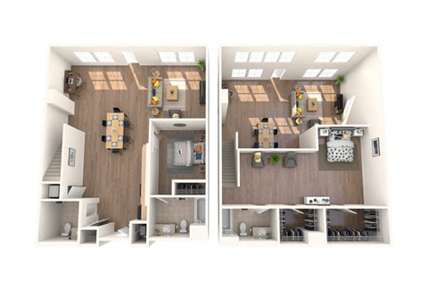 Floor plan for 2 beds, 2.5 baths, 1750 sqft