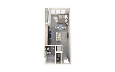 Floor plan for studio, 1 bath, 440 sqft