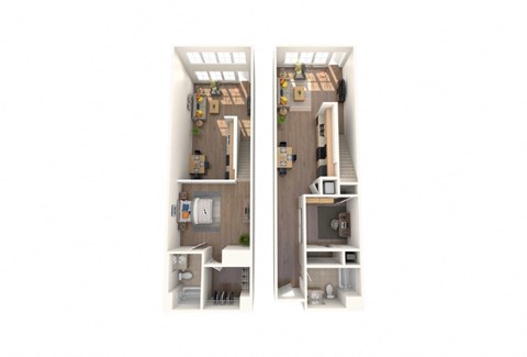Floor plan for 2 beds, 2 baths, 1205 sqft