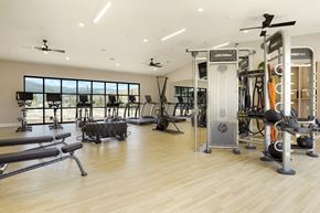 Verdi apartment for rent - A gym with a variety of equipment including treadmills, weights, and exercise machines.