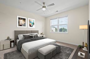 Hickory apartment for rent - Spacious bedroom at Hawks Landing Apartments in Hickory, NC with ceiling fan and large window