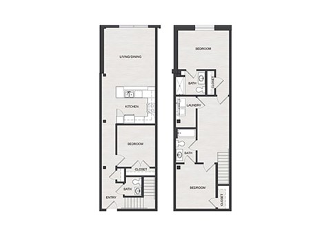 Floor plan for 3 beds, 2 baths, 1410 sqft