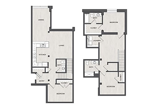 Floor plan for 3 beds, 2 baths, 1545 sqft