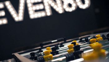 Game room with foosball and ping pong