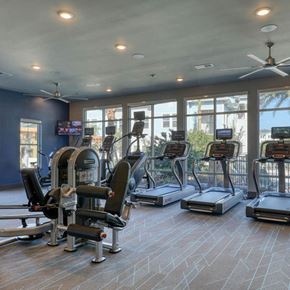 Jacksonville apartment for rent - 24-hour fitness center with cardio and strength equipment at The Ridley Apartments in Jacksonville's Southside neighborhood.