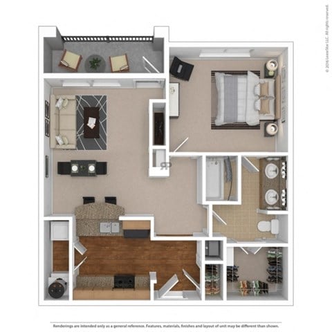 Floor plan for 1 bed, 1 bath, 786 sqft