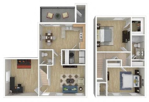 Floor plan for 3 beds, 1.5 baths, 1154 sqft
