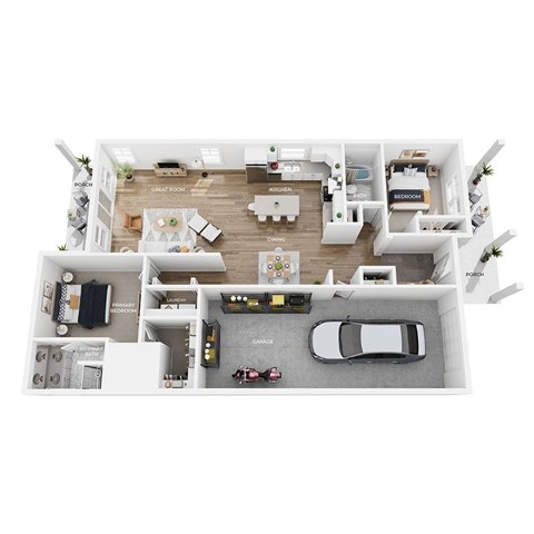 Floor plan for 2 beds, 2 baths, 1339 sqft