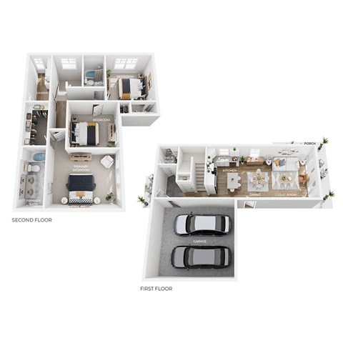 Floor plan for 3 beds, 2.5 baths, 1567 sqft
