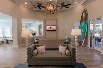 Seating area in clubhouse