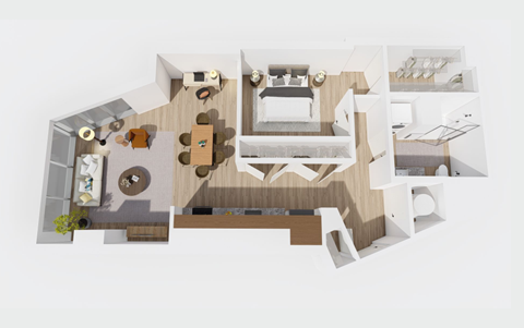 Floor plan for studio, 1 bath, 862 sqft
