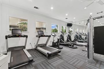 Duluth apartment for rent - A gym with treadmills, elliptical machines, and a weight machine.