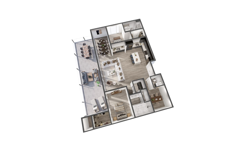 Floor plan for 2 beds, 2.5 baths, 1942 sqft