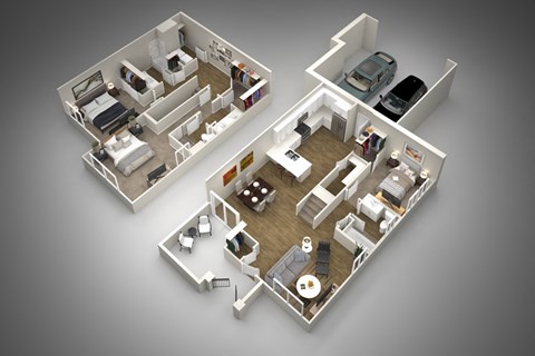 Floor plan for 3 beds, 3 baths, 1518 sqft