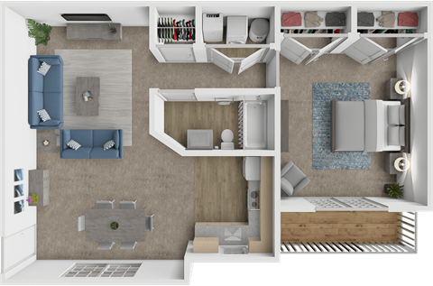 Floor plan for 1 bed, 1 bath, 850 sqft