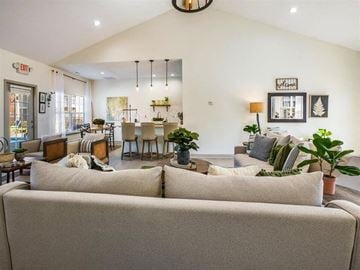 Fayetteville apartment for rent - a living room with a couch and a table