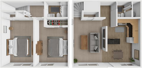 Floor plan for 2 beds, 1.5 baths, 1180 sqft