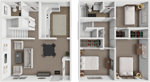 Floor plan for 3 beds, 1.5 baths, 1071 sqft