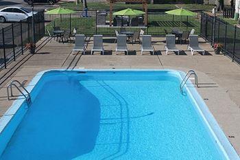 Outdoor pool with sundeck