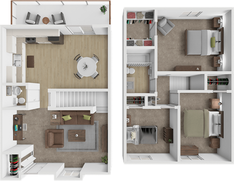Floor plan for 3 beds, 1.5 baths, 1244 sqft