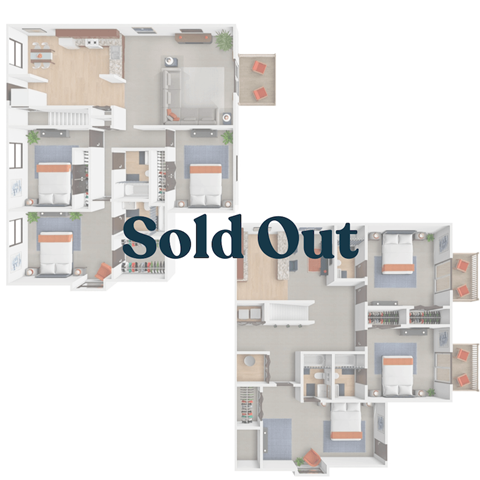 Floor plan for 6 beds, 5 baths, 541 sqft