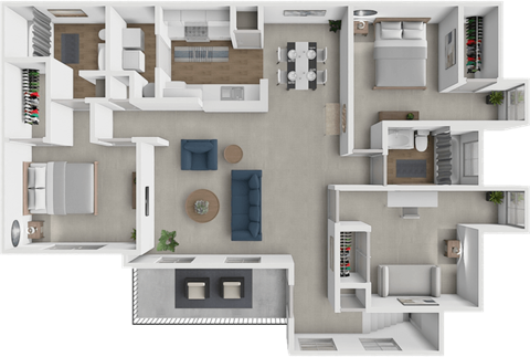 Floor plan for 3 beds, 2 baths, 1511 sqft