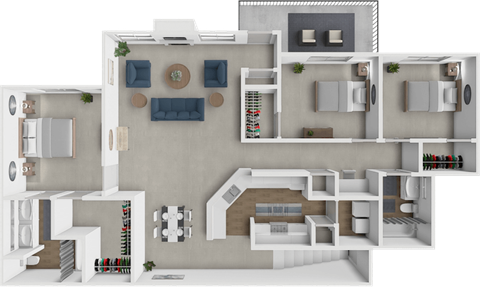 Floor plan for 3 beds, 2 baths, 1553 sqft