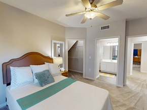 Montgomery apartment for rent - apartment bedroom with connected bathroom
