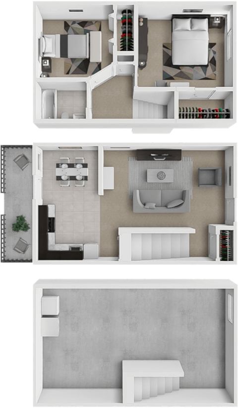 Floor plan for 2 beds, 1 bath, 800 sqft