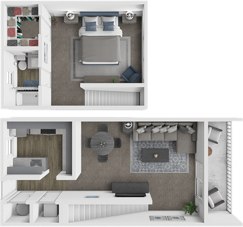 Floor plan for 1 bed, 1 bath, 500 sqft