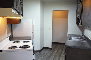 Double-galley kitchen layouts