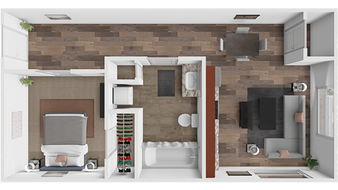 Floor plan for studio, 1 bath, 474 sqft