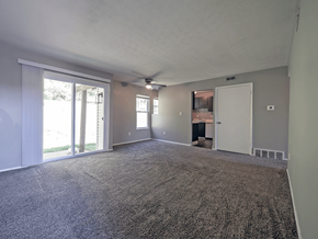 Chillicothe apartment for rent - apartment living room with sliding glass door