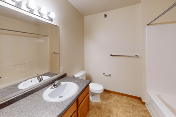 Spacious bathrooms