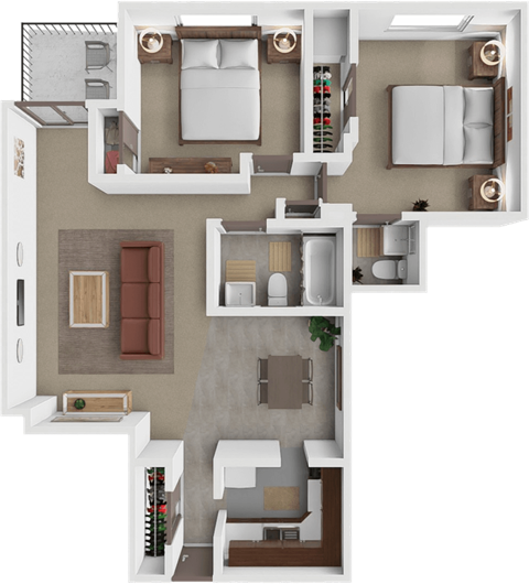 Floor plan for 2 beds, 1.5 baths, 825 sqft