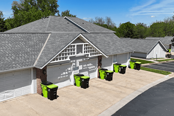 Individual trash and recycle bins