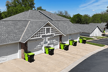Individual trash and recycle bins