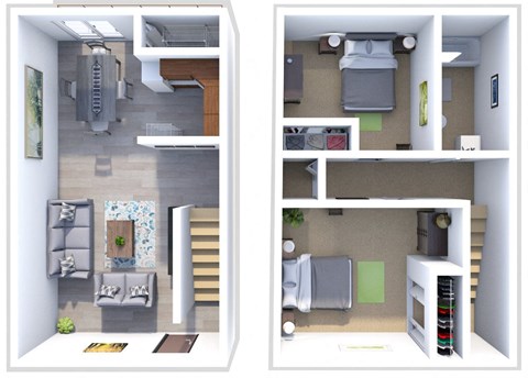 Floor plan for 2 beds, 1 bath, 850 sqft